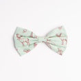 Load image into Gallery viewer, Forest Dweller dog bowtie by Paw Theory Pets x Sophia Lee Art — mossy green woodland-inspired design
