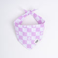 Load image into Gallery viewer, Lilac Checkered Dog Bandana
