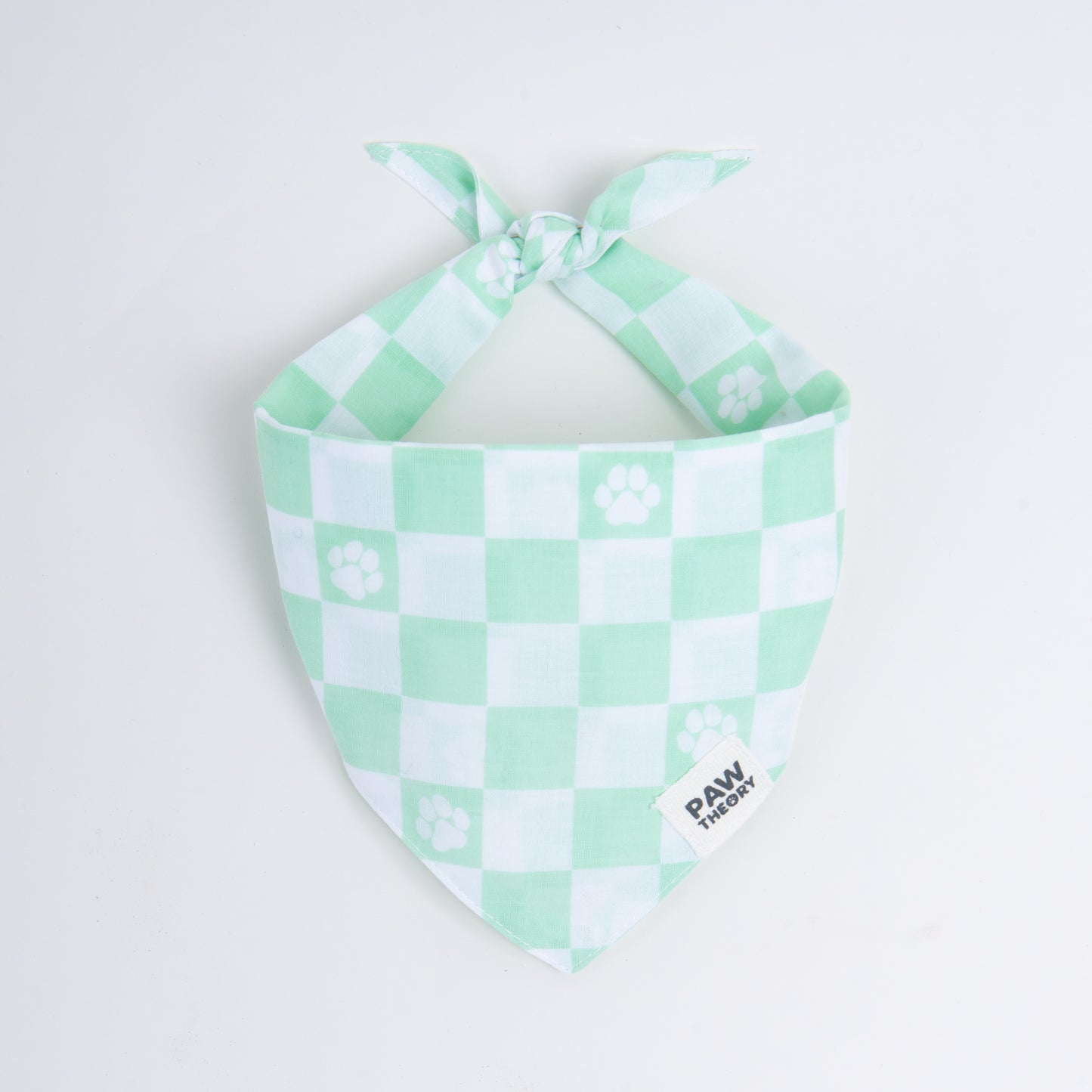 Sage Green Checkered Dog Bandana