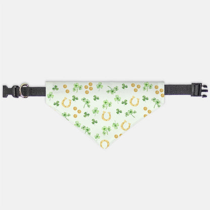 Four-Leaf Clover Adjustable Dog Bandana Collar