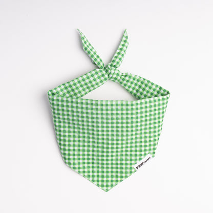 Gingham Dog Bandana in Clover Green